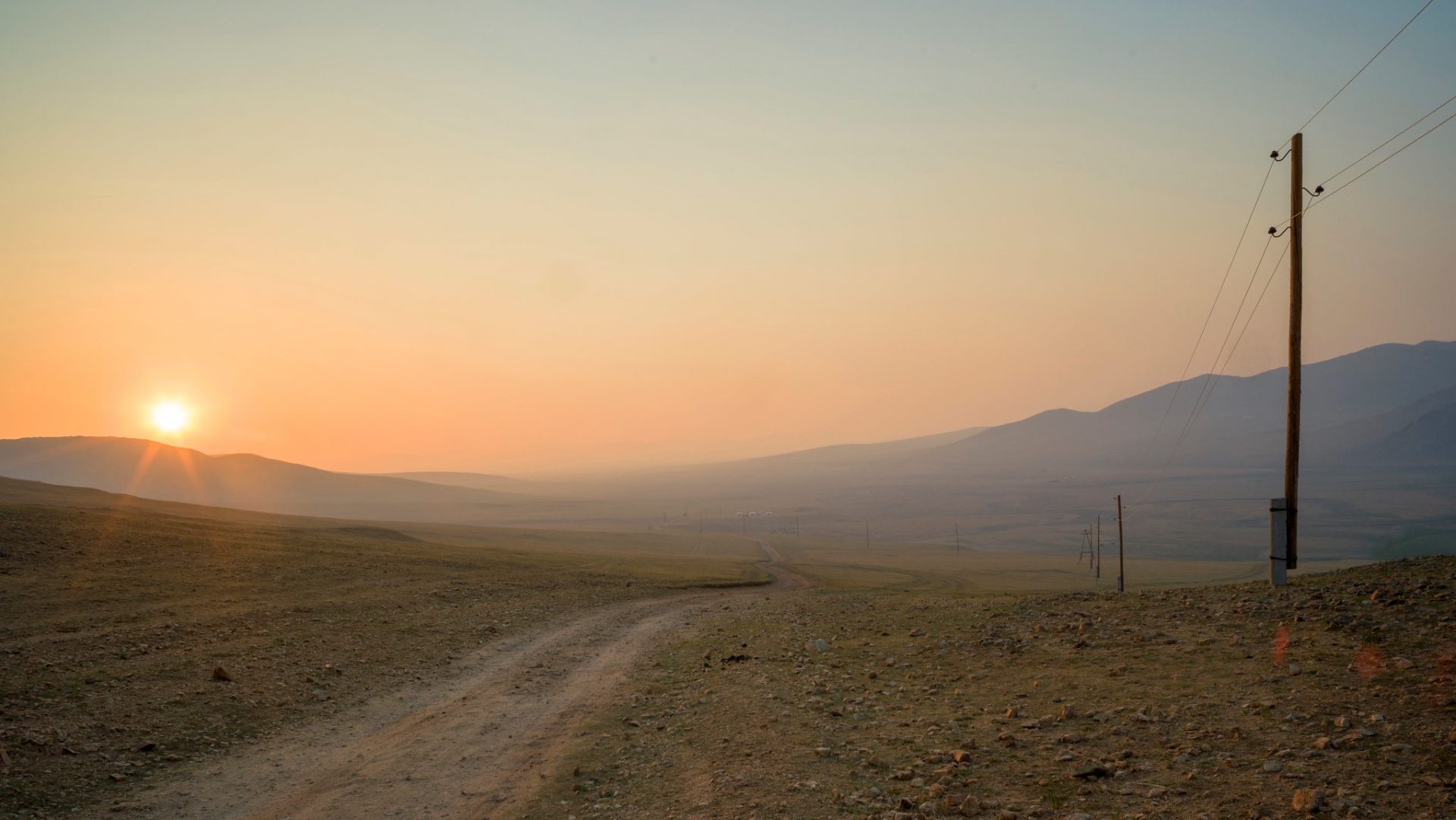 Zonsopgang in Mongolië